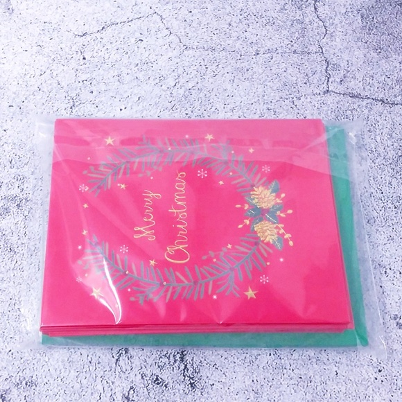 🎄 CHRISTMAS SALE! 🎄 10PC Papyrus Wreath Christmas Cards with Envelopes, Seals - Picture 12 of 15